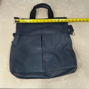 Coach Dark Blue Leather Laptop Bag